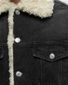 Ami Paris Trucker Jacket Lined With Synthetic Fur Black - Mens - Denim Jackets