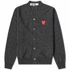 Comme des Garçons Play Men's Overlapping Heart Cardigan in Grey