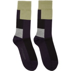GR-Uniforma Navy Wool Mixed Textured Socks