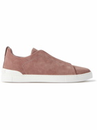Zegna - Triple Stitch Suede Sneakers - Pink
