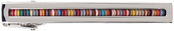 Photo: Paul Smith Silver & Multicolor Stripes Tie Bar