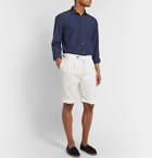 Ermenegildo Zegna - Cotton and Linen-Blend Seersucker Shirt - Blue