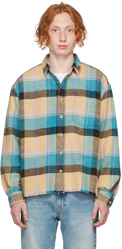 Photo: John Elliott Beige & Blue Check Oversized Hemi Shirt