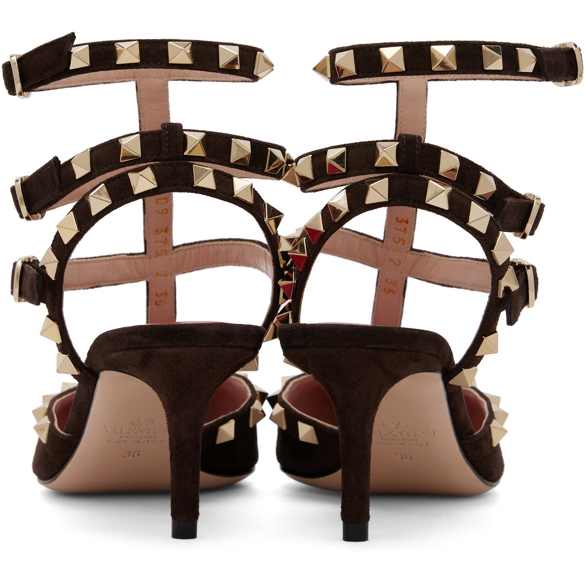 Valentino Garavani Brown Rockstud Heels