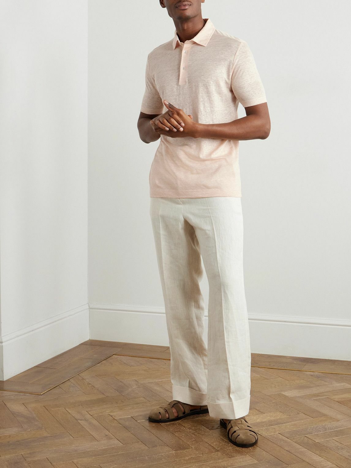 Loro Piana - Linen Polo Shirt - Orange