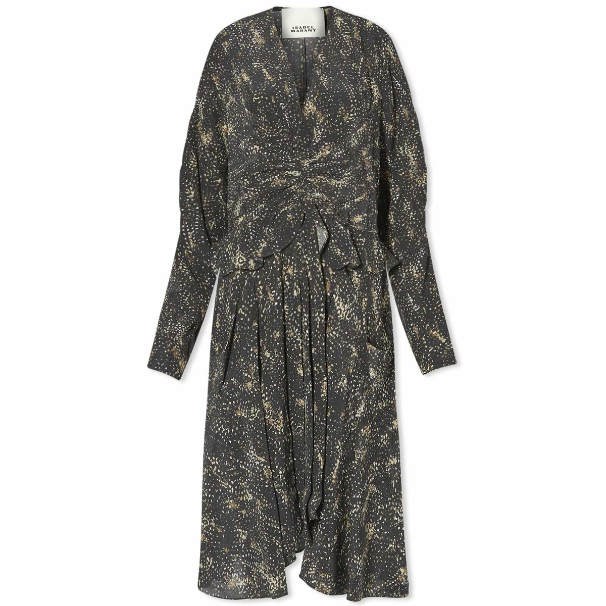 knee length dresses for ladies Isabel Marant Paris. Black Knit Long Sleeved Side Slit Midi Sweater Dress main image 0