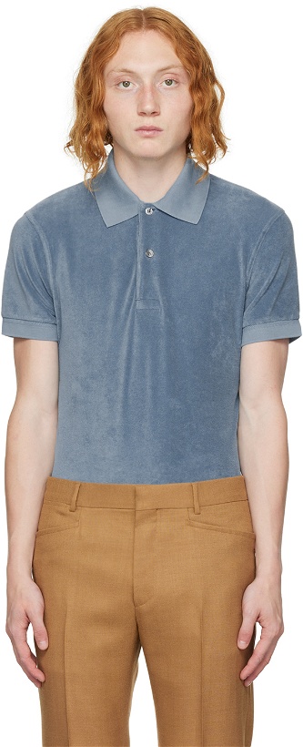 Photo: TOM FORD Blue Towelling Polo