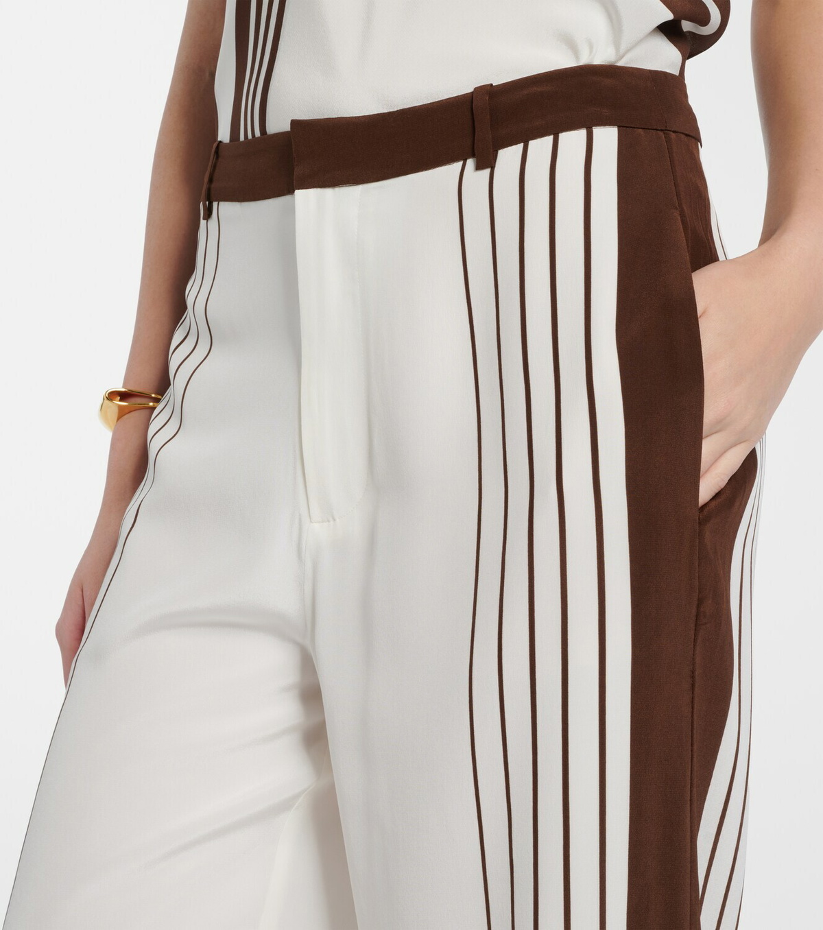 SIR Destino striped silk wide-leg pants