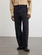 LOEWE - Wide-Leg Anagram-Embroidered Jeans - Black