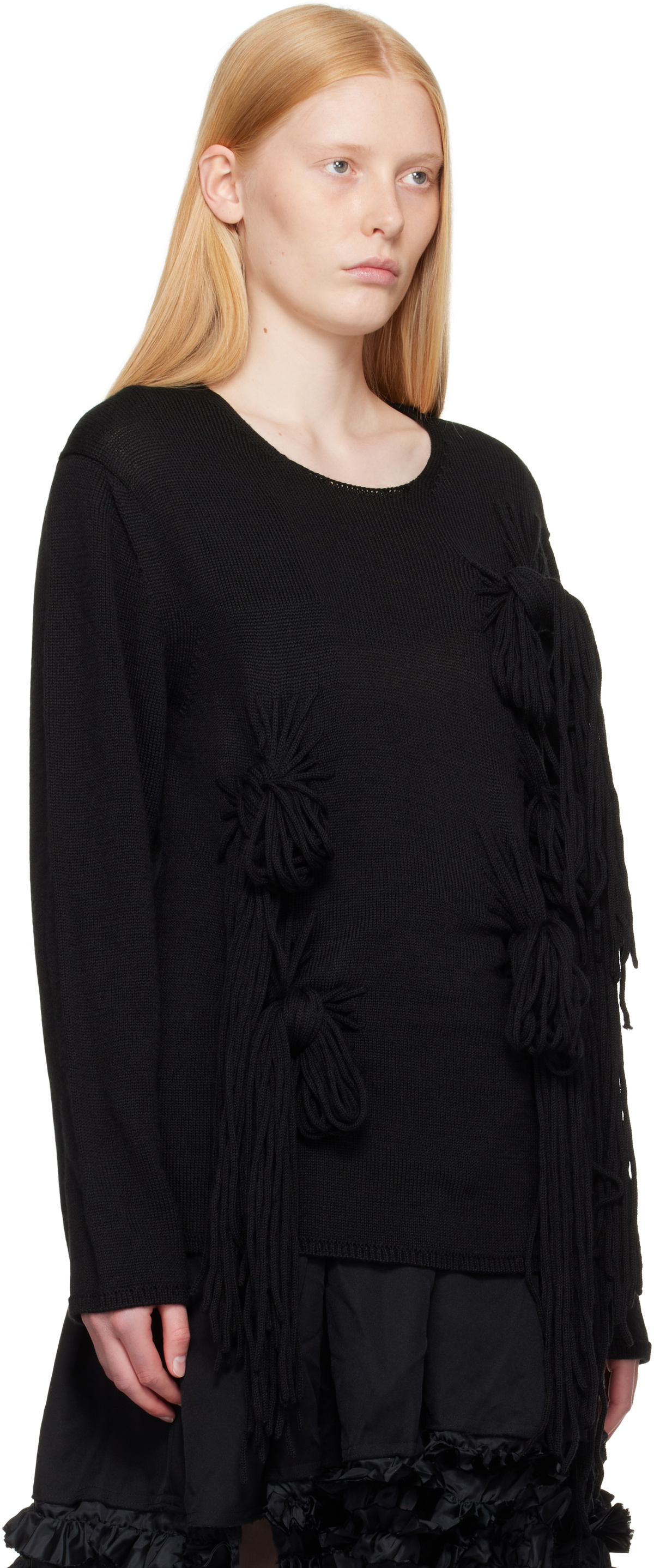 Comme des Garçons Homme Plus Black Acrylic Wool Jersey Sweater