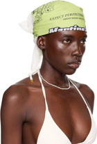 Martine Rose SSENSE Exclusive Green & White Lace Bandana Headband