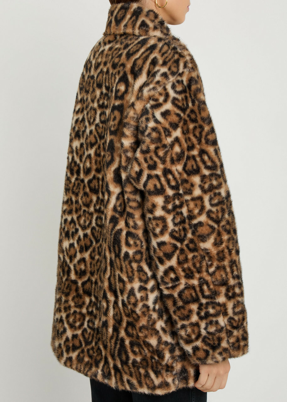 Reformation Stable Faux fur Coat Leopard