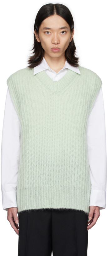 Photo: Jil Sander Green V-Neck Vest