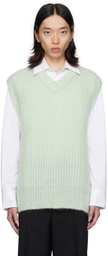Jil Sander Green V-Neck Vest