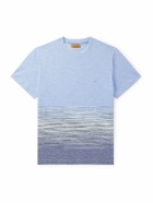 Missoni - Space-Dyed Cotton and Linen-Blend Piqué T-Shirt - Blue