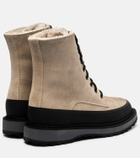 Le Monde Béryl Dolomite shearling-lined suede combat boots