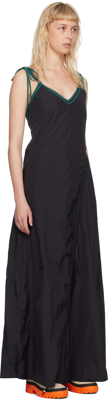 Reese Cooper Black Asymmetric Midi Dress