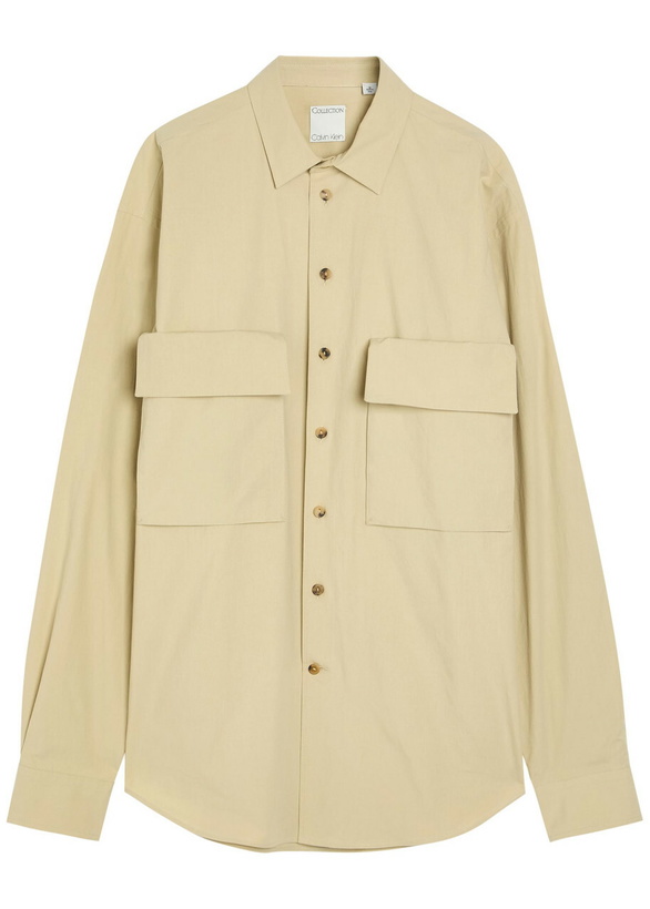 Photo: Calvin Klein Cornelius Patch-pockets Cotton Shirt Off White