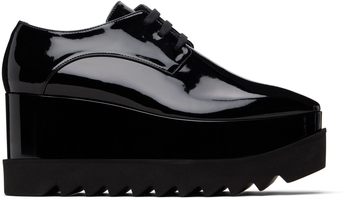 Stella McCartney Black Limited Edition Elyse Monochrome Platform Derbys