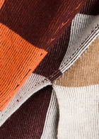 Stine Goya Colour-block Checked Ribbed-knit Jumper Brown