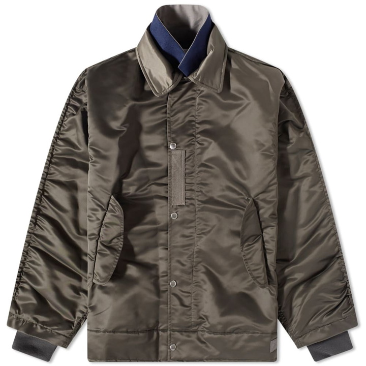 Photo: Sacai Men's Nylon Twill Bomber Jacket in Dark Khaki