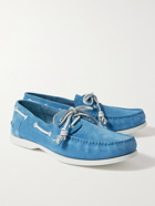 Manolo Blahnik - Sidmouth Suede Boat Shoes - Blue