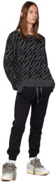 Rhude Black & Gray Zebra Sweater