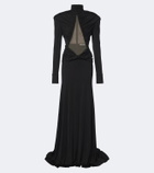 David Koma Cutout ruched jersey gown