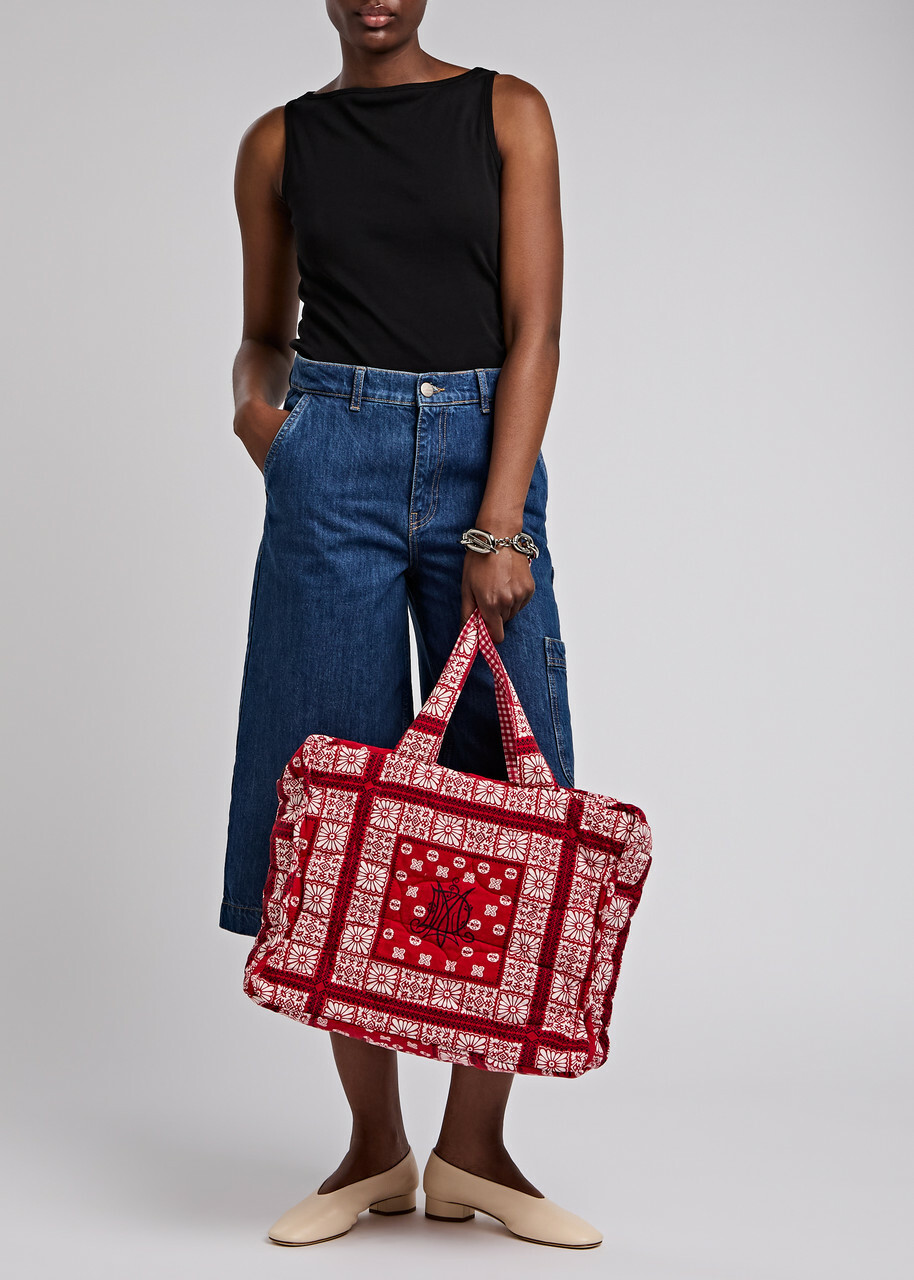 Damson Madder Quilted Bandana-print Cotton Tote - Red - One Size