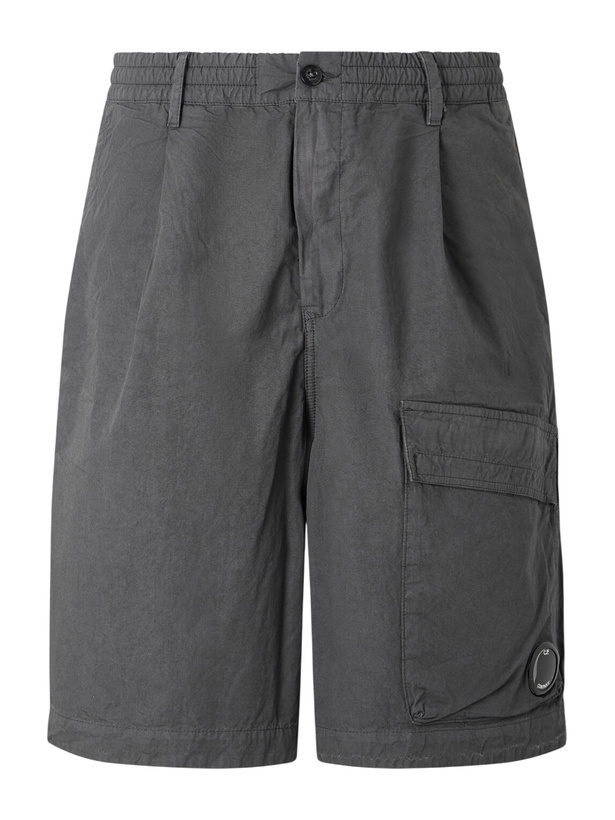 Photo: C.P. Company - Straight-Leg Logo-Appliquéd Cotton Reps Cargo Shorts - Gray