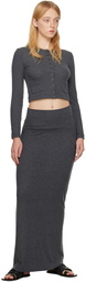 LESET Gray Lauren Maxi Skirt