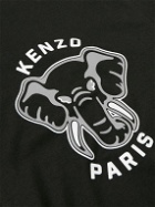 KENZO - Varsity Jungle Logo-Print Cotton-Jersey T-Shirt - Black