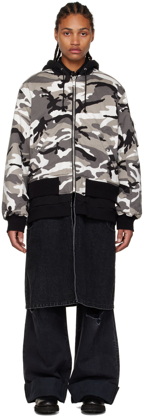 Undercoverism Black & Gray Layered Coat