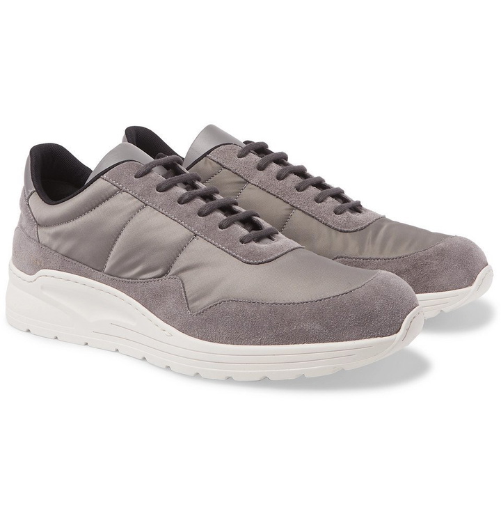 Photo: Common Projects - Cross Trainer Suede, Nylon and Leather Sneakers - Gray