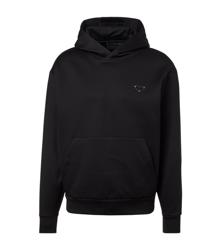 Photo: Prada Logo cotton-blend jersey hoodie