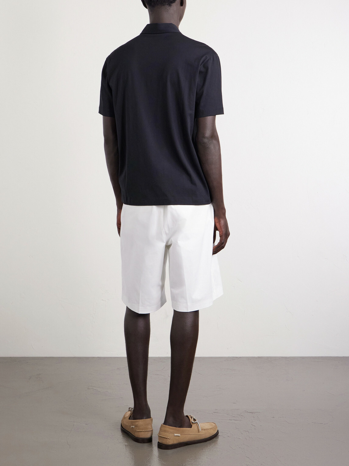 Slowear - Cotton and Silk-Blend Jersey Polo Shirt - Black