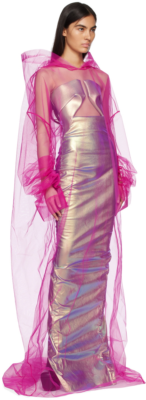 Rick Owens Pink Flyproof Kaftan Coat Rick Owens