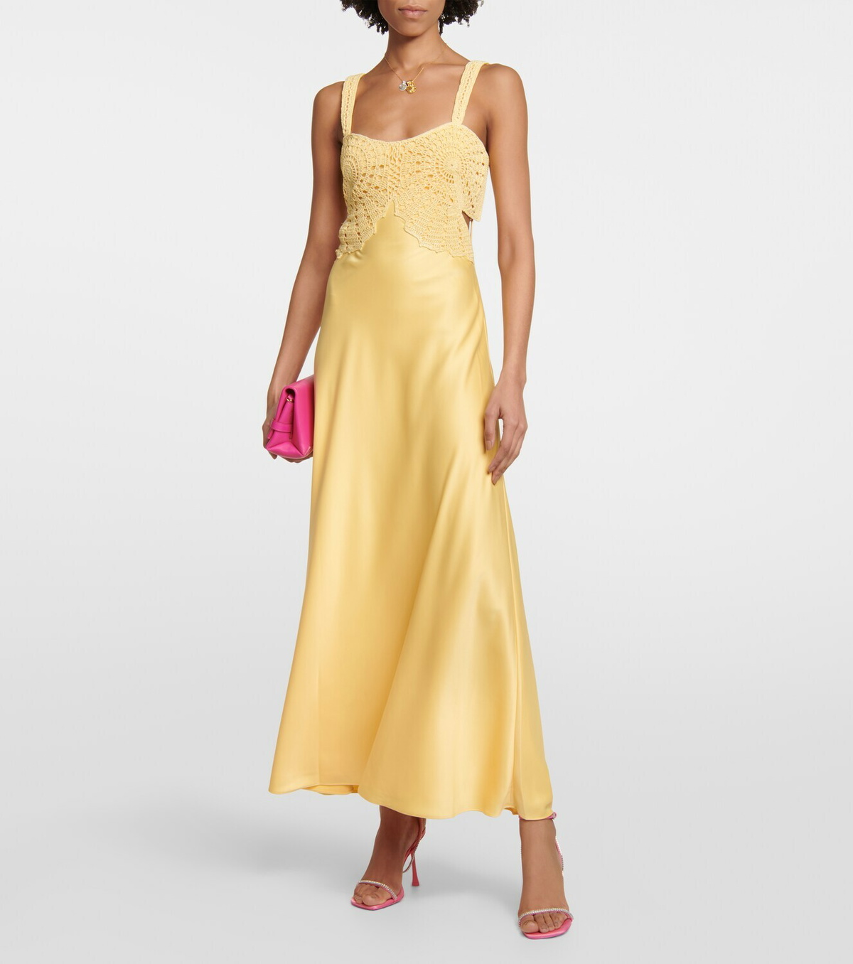 Simkhai - Roberta crochet and satin maxi dress Simkhai Simkhai - Roberta crochet and satin maxi dress Simkhai