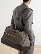 Brunello Cucinelli - Boston Leather-Trimmed Woven Weekend Bag
