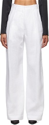Michael Lo Sordo White Linen Boy Trousers