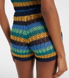 Etro Crochet striped cotton-blend shorts