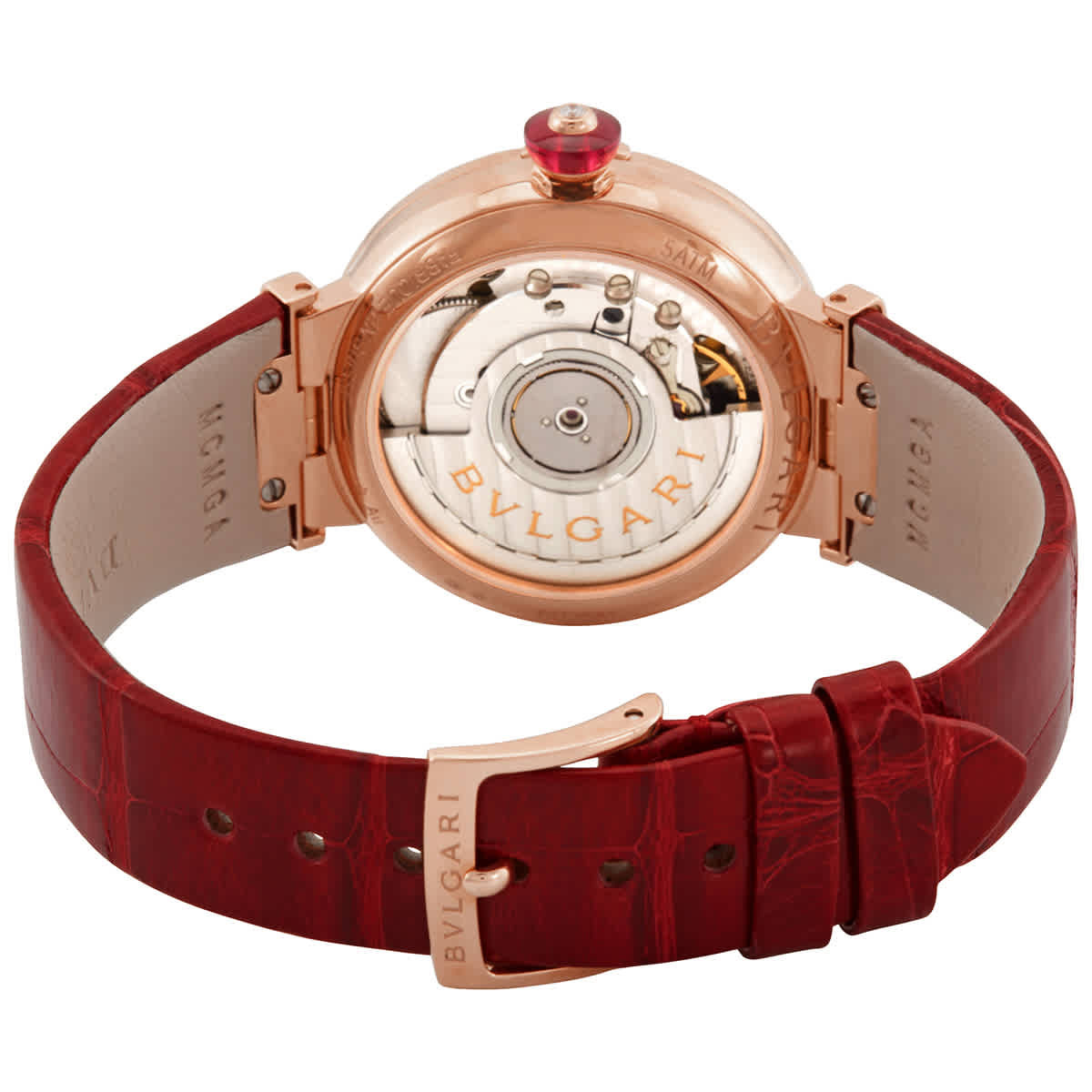 Bvlgari Lvcea Automatic Silver Dial 18kt Rose Gold Ladies Watch 102329