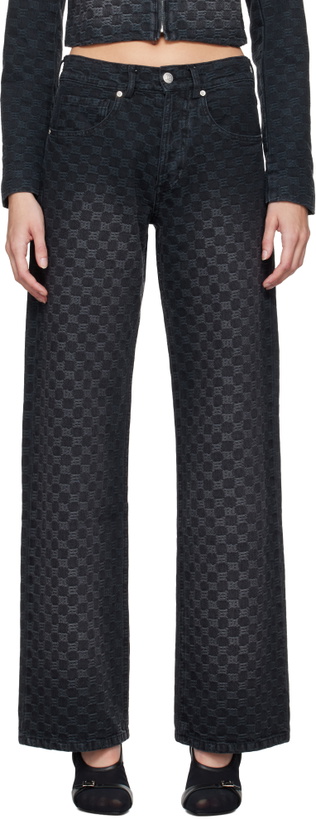 Photo: MISBHV Black Jacquard Monogram Jeans