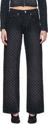 MISBHV Black Jacquard Monogram Jeans