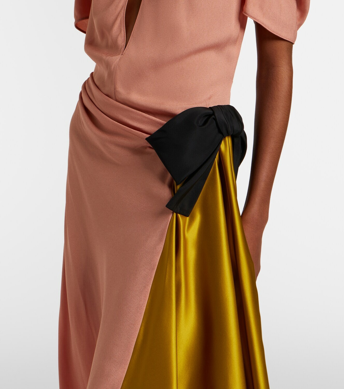 Valentino Bow-detail draped midi dress
