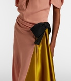 Valentino Bow-detail draped midi dress