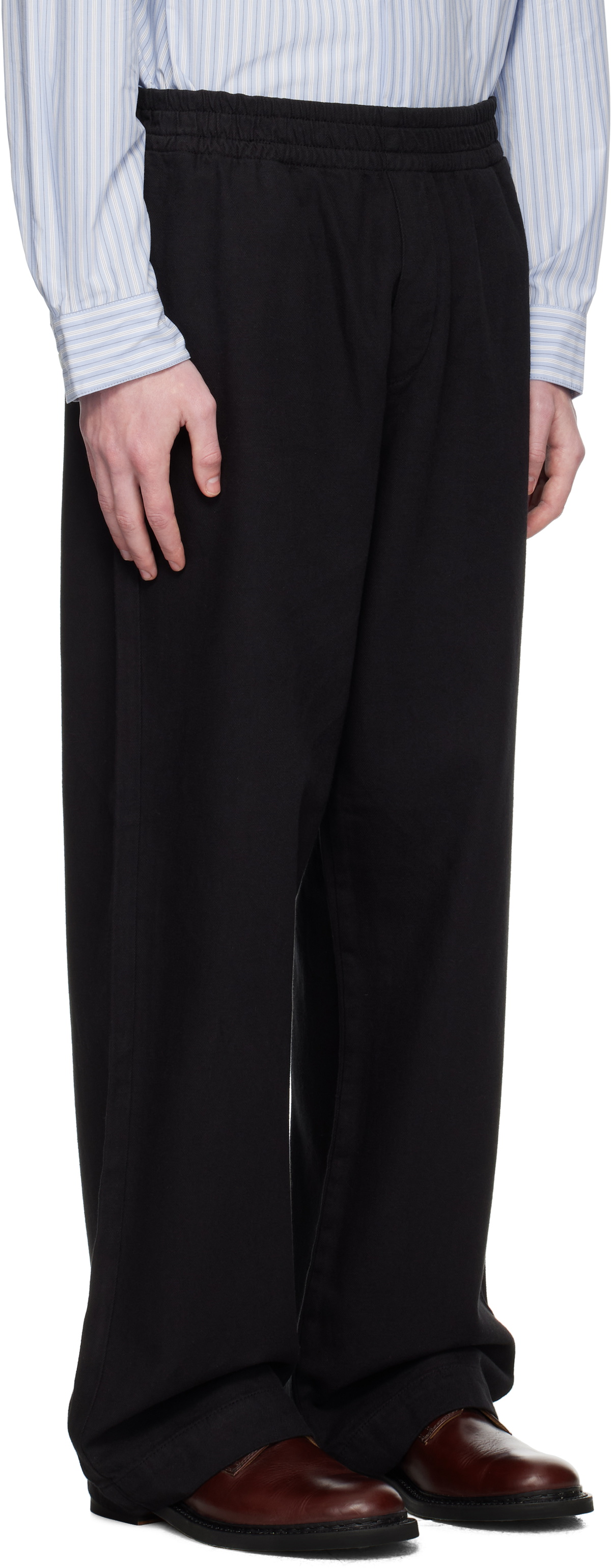HOPE Black Elasticated Wide Leg Trousers