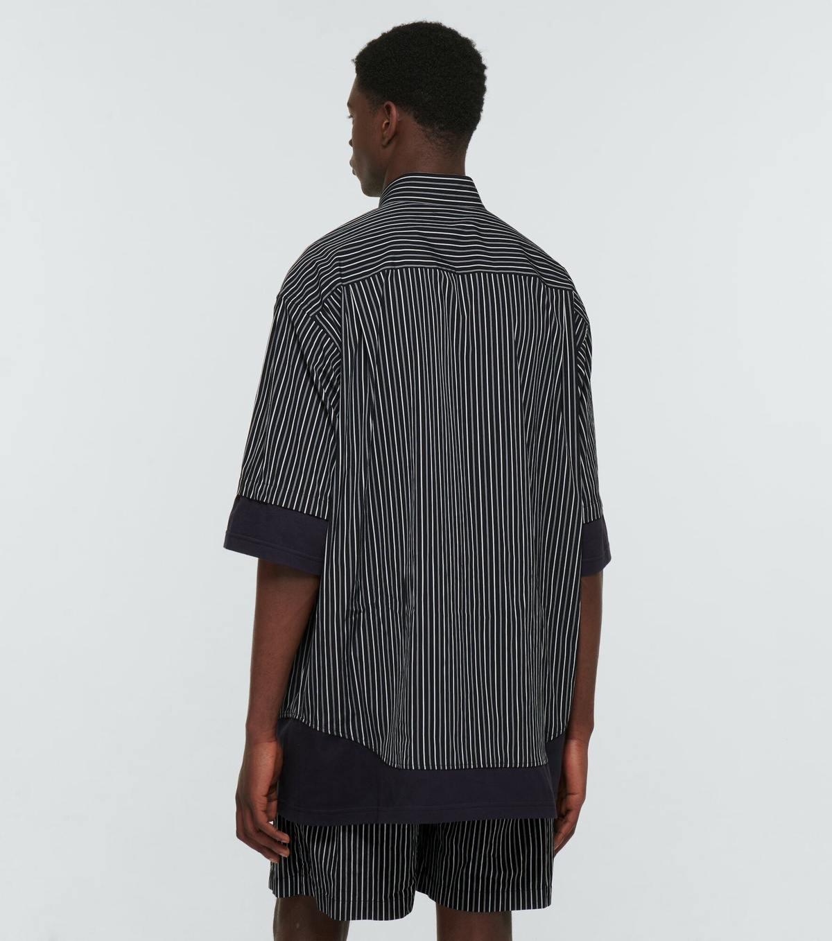 balenciaga blue striped shirt