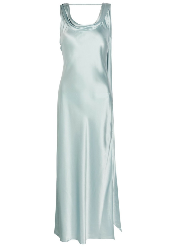 Photo: Acne Studios Draped Silk Midi Dress Light Blue