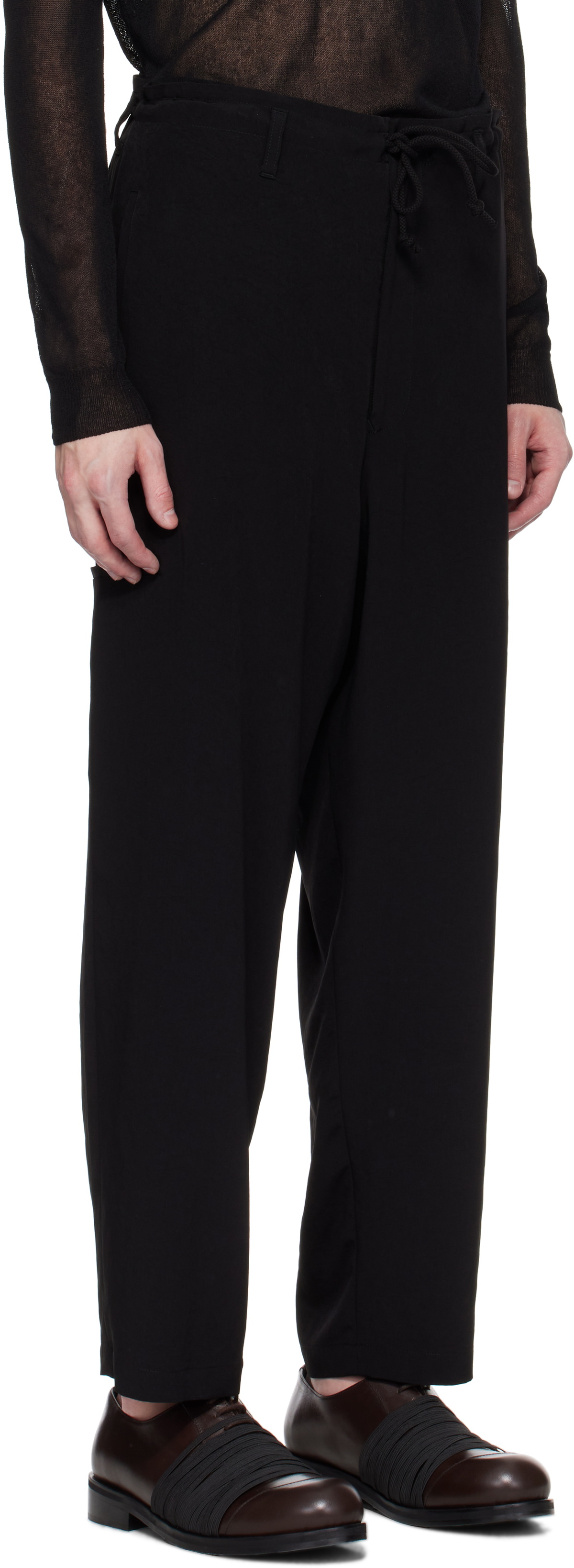 Y's For Men Black TA Tuxedo Cargo Pants